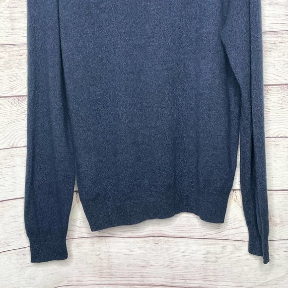 Paolo Mondo Two Ply 100% Cashmere Navy Blue Men's V Neck Sweater XL - Picture 8 of 9